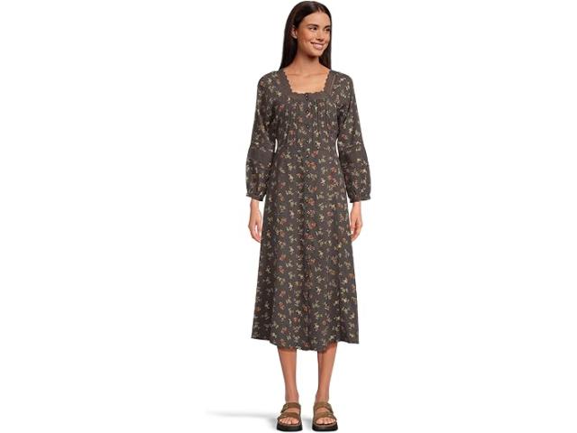 (取寄) トードアンドコー レディース マンザナ スクエア ネック ロング スリーブ ドレス Toad&Co women Manzana Square Neck Long Sleeve Dress Soot Graphic Print