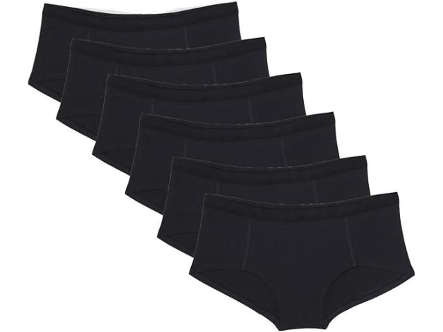 (取寄) パクト レディース ボーイショーツ 6-パック PACT women Boyshorts 6-Pack Black