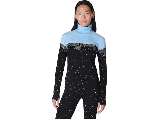 (取寄) スウェッティ ベティ レディース スノーフレーク ファンネル ネック ベース レイヤー トップ Sweaty Betty women Snowflake Funnel Neck Base Layer Top Blue Snowflake Jacquardの通販は