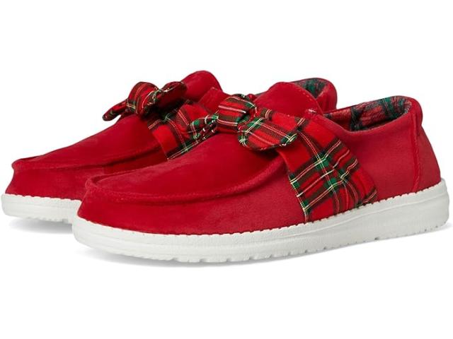 (取寄) ヘイ デュード レディース ウェンディ ボウ タータン プレイド Hey Dude women Hey Dude Wendy Bow Tartan Plaid Red Plaid