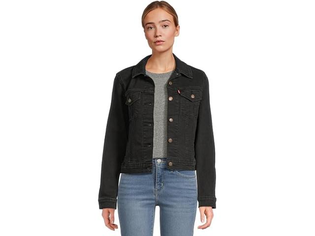 (取寄) リーバイス プレミアム レディース オリジナル トラッカー Levi's Premium women Original Trucker Black Air