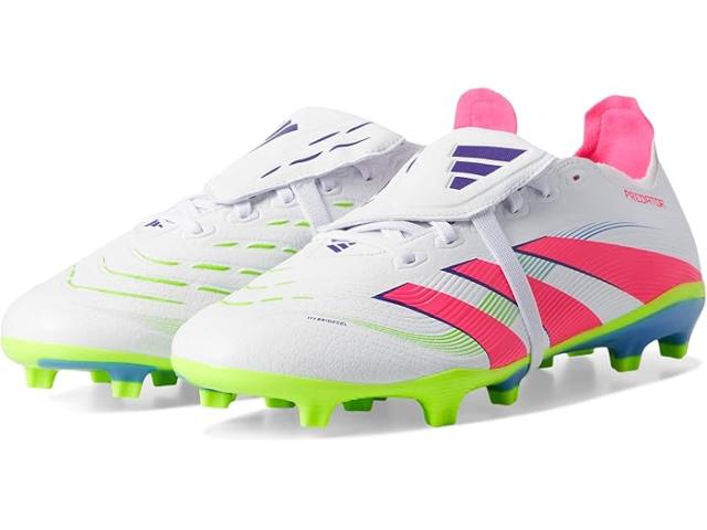 (取寄) アディダス プレデター リーグ フォールデッド タン ファーム グランド サッカー クリーツ adidas Predator League Folded Tongue Firm Ground/Multi Ground Soccer Cleats White/Lucid Pink/Lucid Lemon