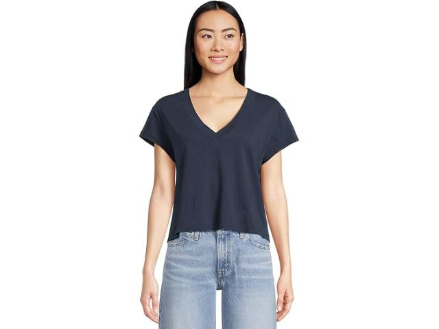 (取寄) マイケル スターズ レディース ハーラン クロップド V-ネック ティー Michael Stars women Harlan Cropped V-neck Tee Nocturnal