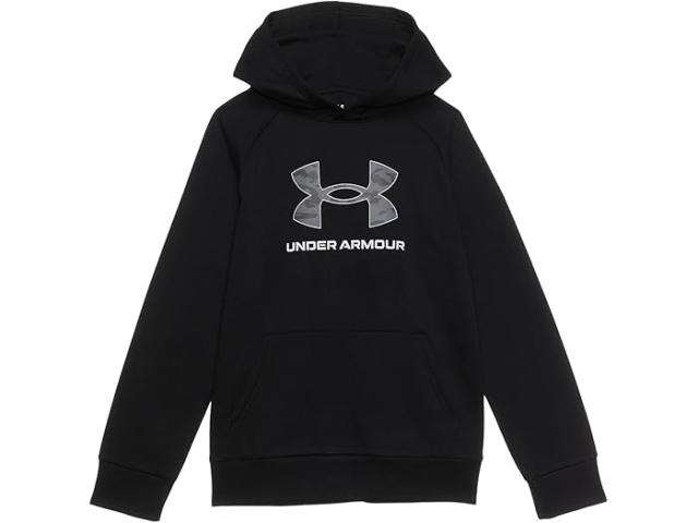 (取寄) アンダーアーマー キッズ ボーイズ ライバル フリース ビッグ ロゴ プリント フィル ブーディ (ビッグ キッド) Under Armour Kids boys Rival Fleece Big Logo Print Fill Hoodie (Big Kid) Black/Mod Gray/Whiteの通販は 11,450円