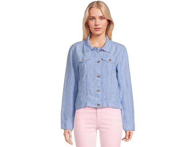 (取寄) リリー ピュリッツァー レディース シースプレー リネン ジャケット Lilly Pulitzer women Seaspray Linen Jacket Blue Peri X Resort White