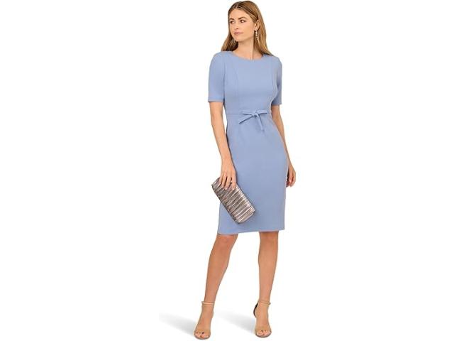 (取寄) アドリアナ パぺル レディース ミニ ボウ フロント シィース ドレス Adrianna Papell women Mini Bow Front Sheath Dress French Blue