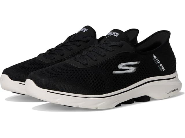 (取寄) スケッチャーズ パフォーマンス メンズ ゴー ウォーク 7 - フリー ハンド 2 ハンズ フリー スリップ-インス SKECHERS Performance men Go Walk 7 - Free Hand 2 Hands Free Slip-Ins Black/White