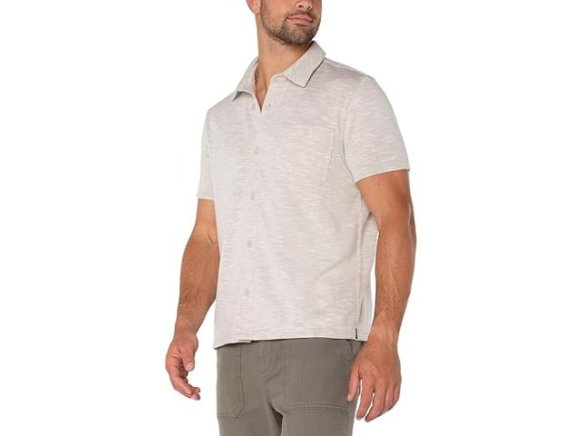 (取寄) リバプールロサンゼルス メンズ ショート スリーブ ボタン アップ シャツ Liverpool Los Angeles men Short Sleeve Button Up Shirt Light Oatmeal