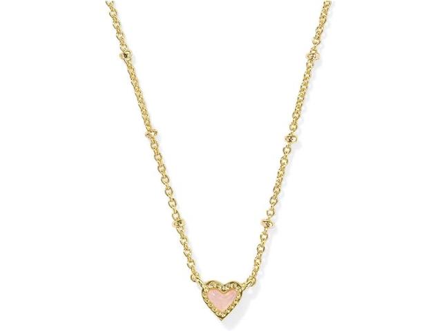 (取寄) ケンドラスコット レディース ミニ アリ ハート サテライト ショート ペンダント ネックレス Kendra Scott women Kendra Scott Mini Ari Heart Satellite Short Pendant Necklace Gold Rose Quartzの通販はネックレス