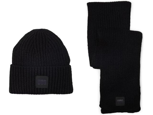 (取寄) アグ レディース チャンキー リブ ニット セット UGG women UGG Chunky Rib Knit Set Black