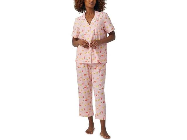 (取寄) ベッドヘッドパジャマズ レディース ショート スリーブ クロップド Pj セット Bedhead PJs women Bedhead PJs Short Sleeve Cropped PJ Set Pink Mixologyの通販は