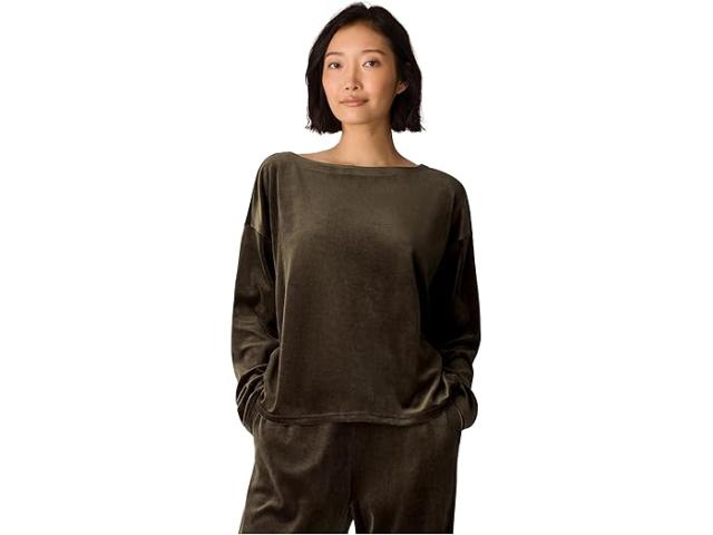 (取寄) アイリーン フィッシャー レディース コージー ベロア ニット バトウ ネック ボクシー トップ Eileen Fisher women Cozy Velour Knit Bateau Neck Boxy Top Branch