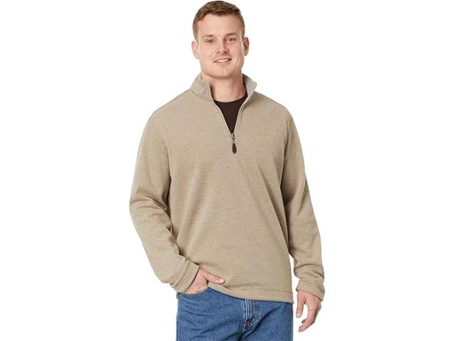 (取寄) ジョンストン&マーフィー メンズ リバーシブル 1/4 ジップ Johnston & Murphy men Reversible 1/4 Zip Oatmeal/Gray