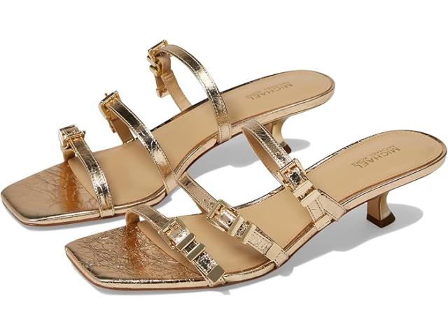 (取寄) マイケルコース レディース キトン サンダル MICHAEL Michael Kors women Darrington Kitten Sandals Pale Gold