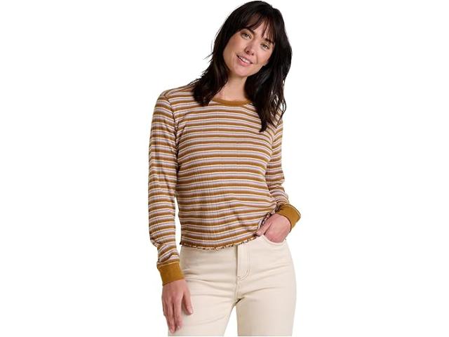(取寄) トードアンドコー レディース フトヒル ポインテール ロング スリーブ クルー リ Toad&Co women Foothill Pointelle Long Sleeve Crew II Kelp Stripe