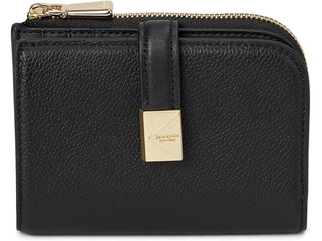 (取寄) ケイトスペード レディース トライベッカ ペブルド レザー スモール コンパクト ウォレット Kate Spade New York women Kate Spade New York Tribeca Pebbled Leather Small Compact Wallet Black