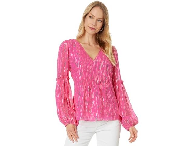 (取寄) リリー ピュリッツァー レディース クレム ロング スリーブ トップ Lilly Pulitzer women Lilly Pulitzer Cleme Long Sleeve Top Passion Fruit Pink Mystical Viscose llic Clip