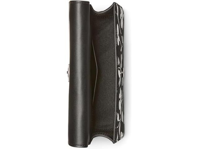 (取寄) ケイトスペード レディース デコ アップタウン ブルームス プリンテッド スエード ミニ フラップ チェイン クロスボディ Kate Spade New York women Deco Uptown Blooms Printed Suede Mini Flap Chain Crossbody Black 取寄) ケイトスペード レディース デコ アップタウン ブルームス