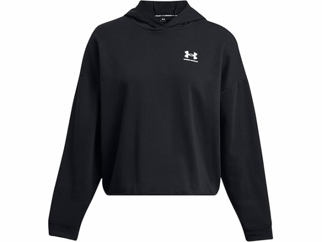 (取寄) アンダーアーマー レディース ライバル テリー オーバーサイズ ブーディ Under Armour women Under Armour Rival Terry Oversized Hoodie Black/Whiteの通販は