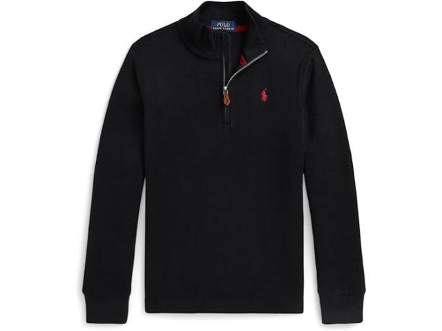 (取寄) ラルフローレン キッズ ボーイズ クォーター-ジップ プルオーバー (トドラー/リトル キッド) Polo Ralph Lauren Kids boys Estate-Rib Quarter-Zip Pullover (Toddler/Little Kid) Polo Black