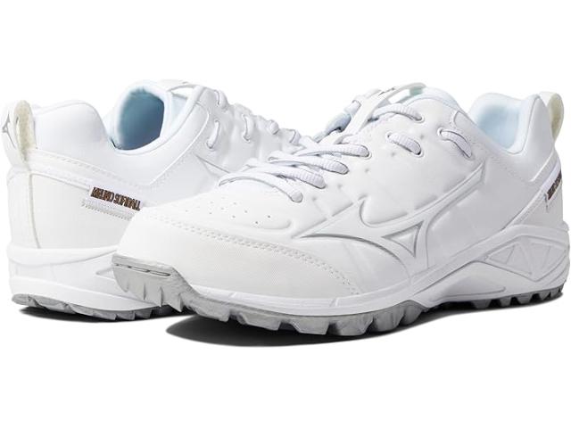 (取寄) ミズノ レディース アンビション 2 オール サーフェイス ロー ターフ シューズ ソフトボール クリーツ Mizuno women Ambition 2 All Surface Low Turf Shoes Softball Cleats White