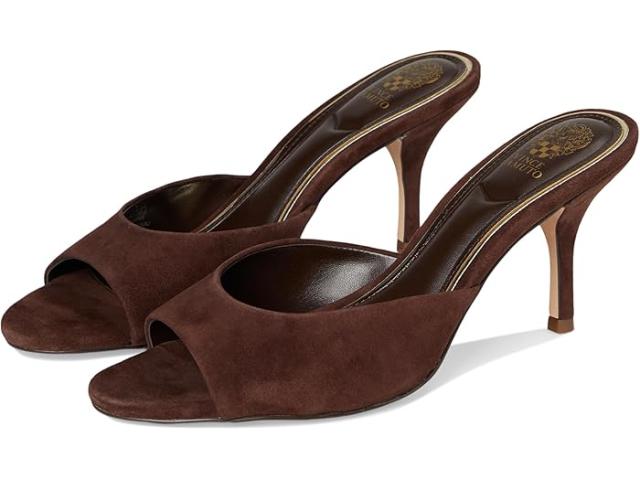 (取寄) ヴィンスカムート レディース ハイ ヒール ミュール サンダル Vince Camuto women Prynn High Heel Mule Sandal Brownie