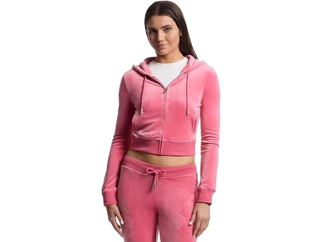 (取寄) ジューシークチュール レディース ソリッド クラシック ジューシー ブーディ ウィズ バック ブリング Juicy Couture women Solid Classic Juicy Hoodie With Back Bling Pink Lemonade