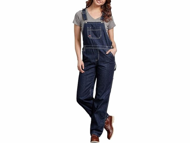 (取寄) ディッキーズ レディース リラックスド-フィット ビブ オーバーオール Dickies women Dickies Relaxed Bib Overalls Dark Indigo Blackの通販は