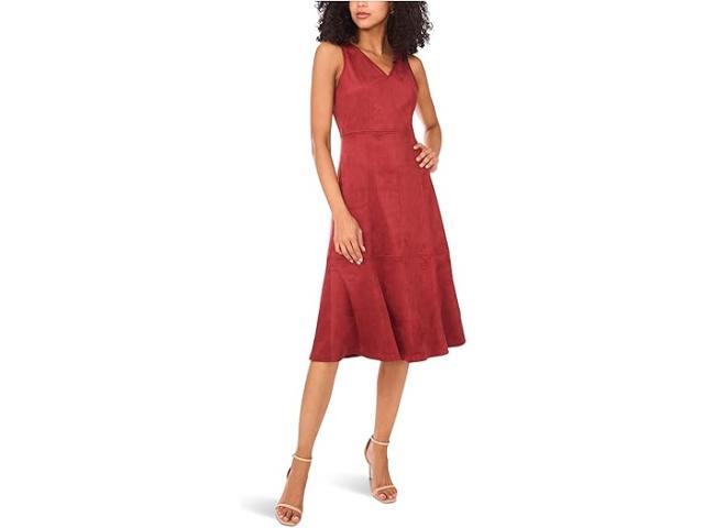 (取寄) ヴィンスカムート レディース スリーブレス ミディ ドレス ウィズ シームズ Vince Camuto women Sleeveless Midi Dress with Seams Rustic
