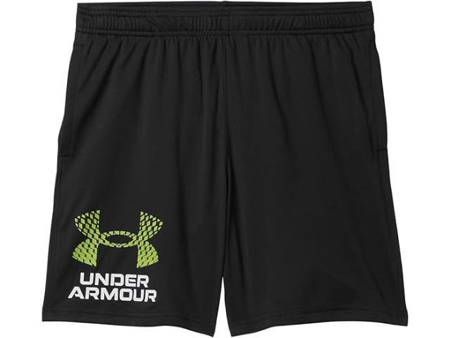 (取寄) アンダーアーマー キッズ メンズ テック ロゴ ショーツ (ビッグ キッズ) Under Armour Kids men Tech Logo Shorts (Big Kids) Black/Green Vibe/White