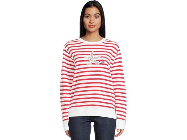 (取寄) リリー ピュリッツァー レディース バラッド ロング スリーブ スウェットシャツ Lilly Pulitzer women Lilly Pulitzer Ballad Long Sleeve Sweatshirt Rococo Red Coastal Stripe Starfish Embellishmentの通販は