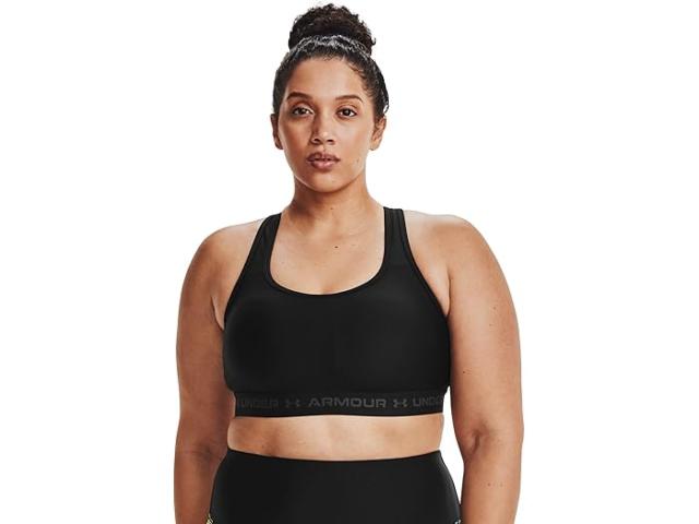 (取寄) アンダーアーマー レディース プラス サイズ クロスバック ミッド ブラ Under Armour women Plus Size Crossback Mid Bra Black/Black/Jet Gray
