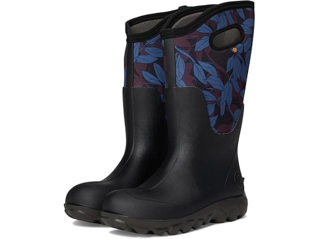 (取寄) ボグス レディース クラシック シームレス トール - アウトライン リーブス Bogs women Classic Seamless Tall - Outline Leaves Black Multi