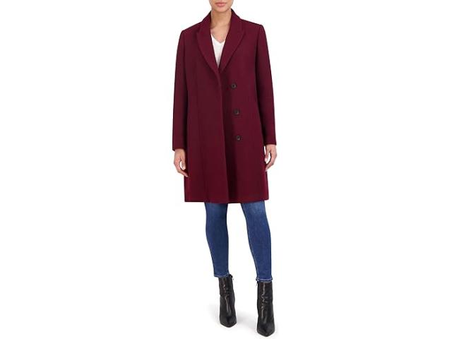 (取寄) コールハーン レディース アシンメトリカル ピーク ラペル コート Cole Haan women Cole Haan Asymmetrical Peak Lapel Coat Bordeauxの通販は 47,580円