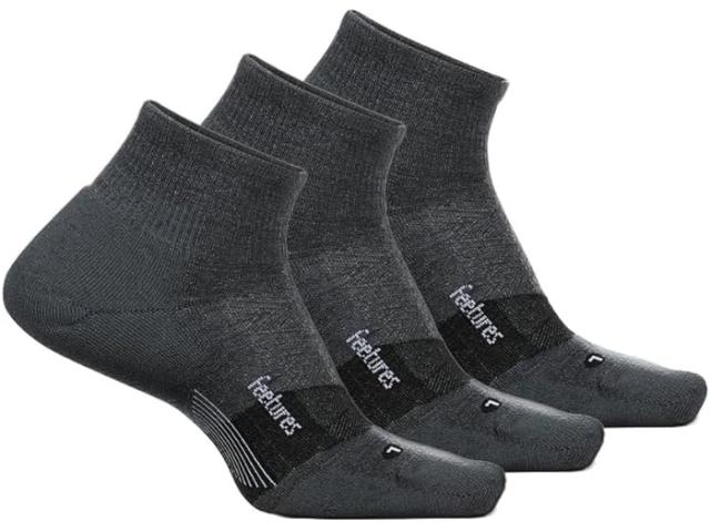 (取寄) フィーチャーズ メリノ 10 クッション クオーター 3-ペア パック Feetures Feetures Merino 10 Cushion Quarter 3-Pair Pack Gray 1