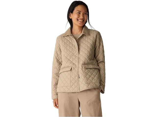 (取寄) アイリーン フィッシャー レディース エッグシェル リサイクル ナイロン キルテッド ジャケット Eileen Fisher women Eggshell Recycled Nylon Quilted Jacket Biscuit