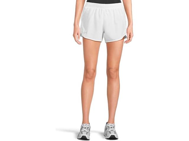 (取寄) アンダーアーマー レディース フライ バイ ショーツ Under Armour women Fly By Shorts White/White/Reflective 1