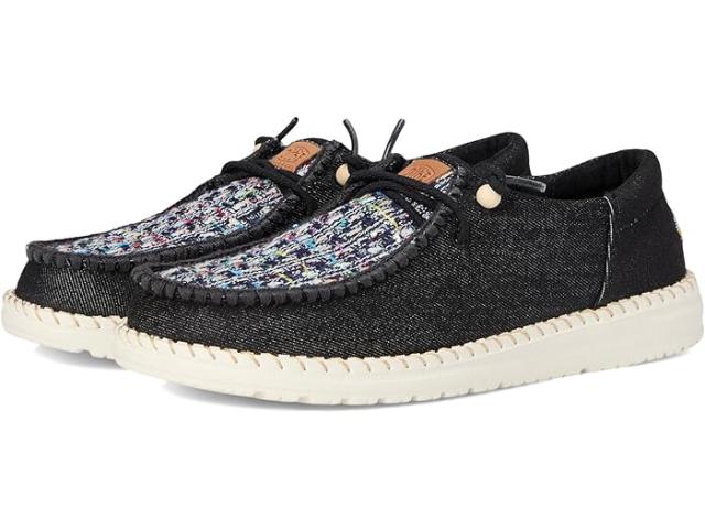 (取寄) ヘイ デュード レディース ウェンディ ファンク クラフテッド ツイード Hey Dude women Wendy Funk Crafted Tweed Black