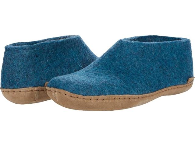 (取寄) グレーラップ ウール シューズ レザー アウトソール Glerups Glerups Wool Shoe Leather Outsole Petrol