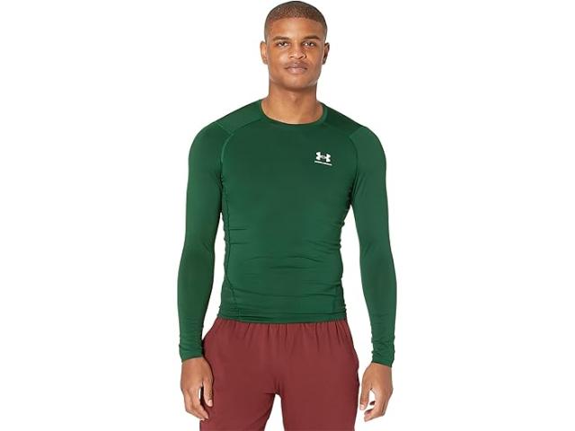 (取寄) アンダーアーマー メンズ ヒートギア アーマー コンプレッション ロング スリーブ Under Armour men Heatgear Armour Compression Long Sleeve Forest Green/White