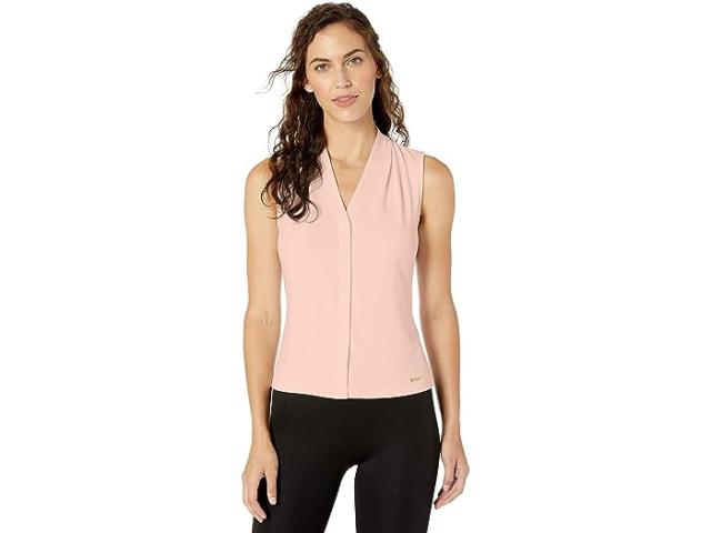 (取寄) カルバンクライン レディース ウィメンズ ソリッド スリーブレス V-ネック カミ (プチ アンド   women   Women's Solid Sleeveless V-Neck Cami (Petite and Standard) Blush