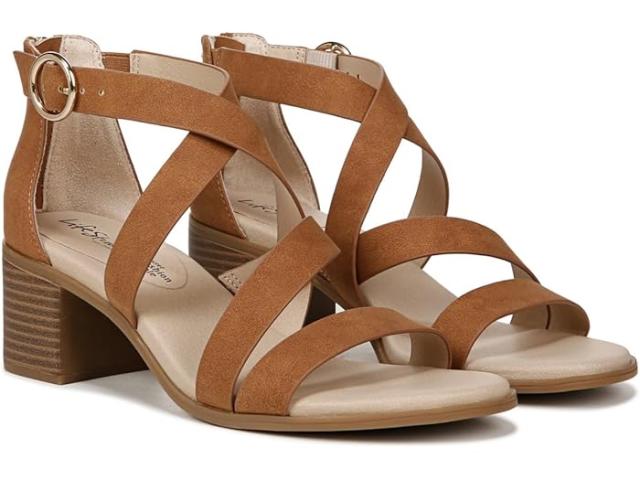 (取寄) ライフストライド レディース ヘリテージ ストラップ ブロック ヒール ドレス サンダル LifeStride women LifeStride Heritage Strappy Block Heel Dress Sandals Tanの通販は