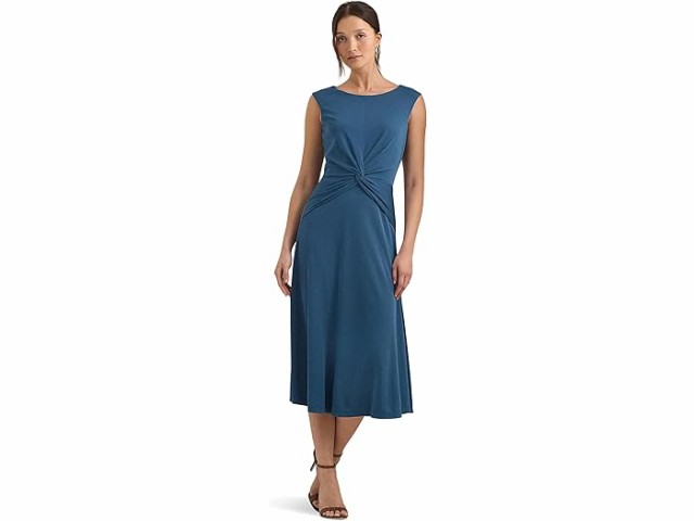 (取寄) ローレン ラルフローレン レディース ツイスト-フロント ジャージ ドレス LAUREN Ralph Lauren women LAUREN Ralph Lauren Twist-Front Jersey Dress Indigo Duskの通販は