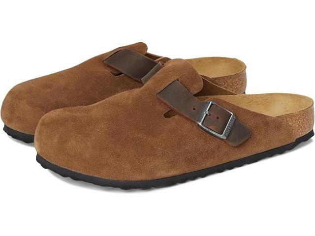 (取寄) ビルケンシュトック メンズ ボストン - レザー Birkenstock men Boston - Suede/Oiled Leather Dark Tea