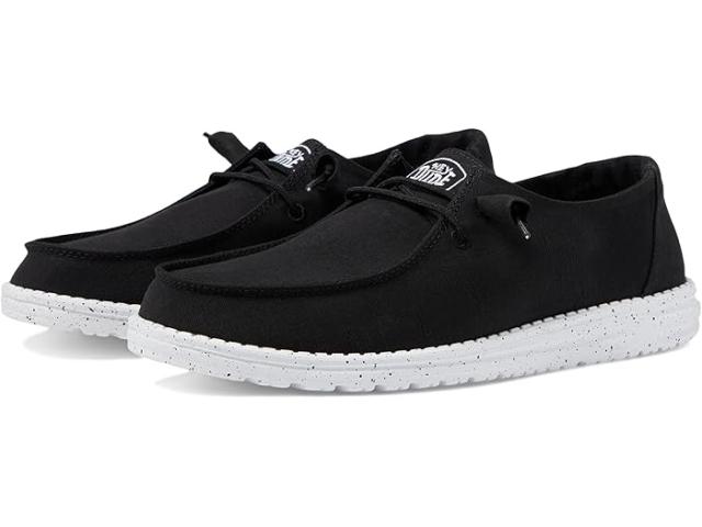 (取寄) ヘイ デュード レディース ウェンディ スラブ キャンバス スリップ-オン カジュアル シューズ Hey Dude women Hey Dude Wendy Slub Canvas Slip-On Casual Shoes Blackの通販は