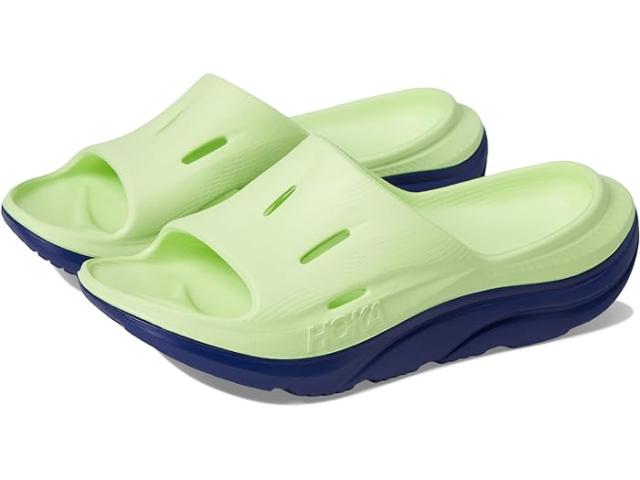 (取寄) ホカオネオネ キッズ オラ リカバリー スライド 3 (ビッグ キッド) Hoka kids Hoka Ora Recovery Slide 3 (Big Kid) Lettuce/Bellwether Blueの通販は