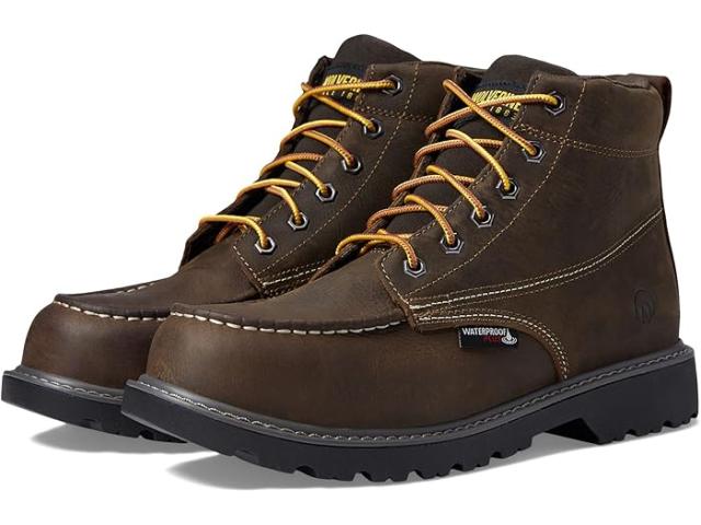 (取寄) ウルヴァリン メンズ フロアハンド モック トゥ ウォータープルーフ スティール トゥ 6 Wolverine men Floorhand Moc Toe Waterproof Steel Toe 6" Dark Coffeeの通販は