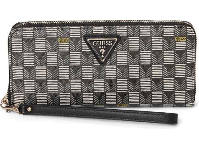 (取寄) ゲス レディース g ウェーブ ラージ ジップ アラウンド ウォレット GUESS women GUESS G Wave Large Zip Around Wallet Black Logo