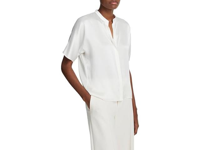 (取寄) ヴィンス レディース ショート スリーブ ドルマン ボタン ダウン ブラウザ Vince women Vince Short Sleeve Dolman Button Down Blouse Off Whiteの通販は 40,346円