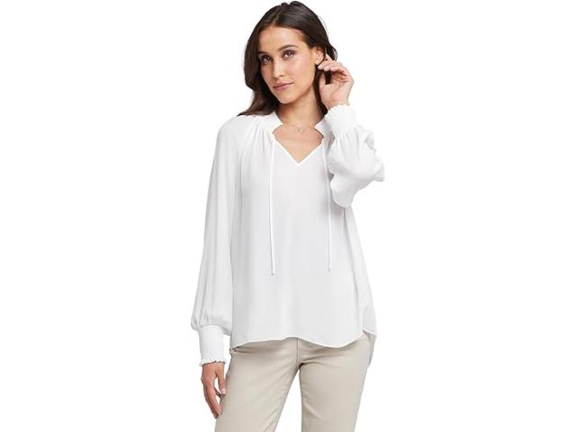 (取寄) エヌワイディージェイ レディース ジェンマ ブラウザ NYDJ women Gemma Blouse Optic White
